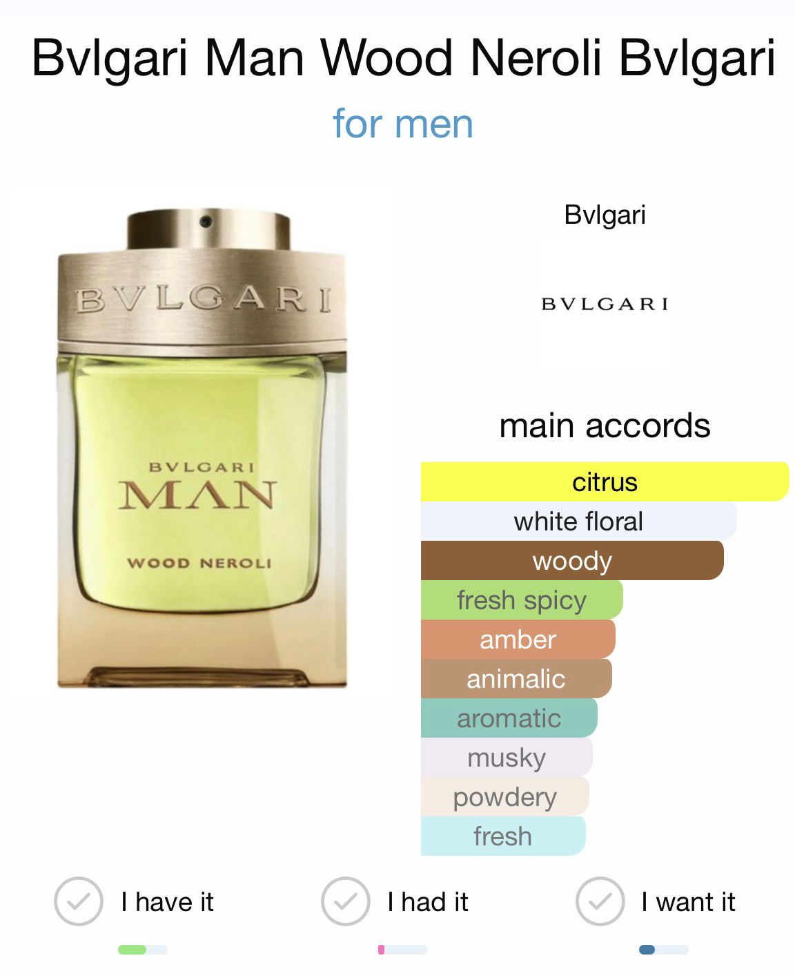 Bvlgari Man Wood Neroli