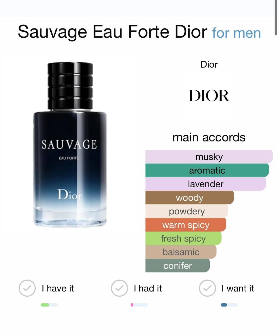 Sauvage Eau Forte by Dior