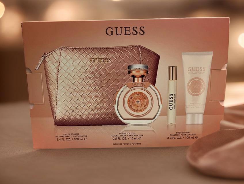 Bella Vita Rosa EDT Gift Set ( Perfume 100 ml + Body Lotion 100 ml + Travel size 15 ml + Guess Bag )