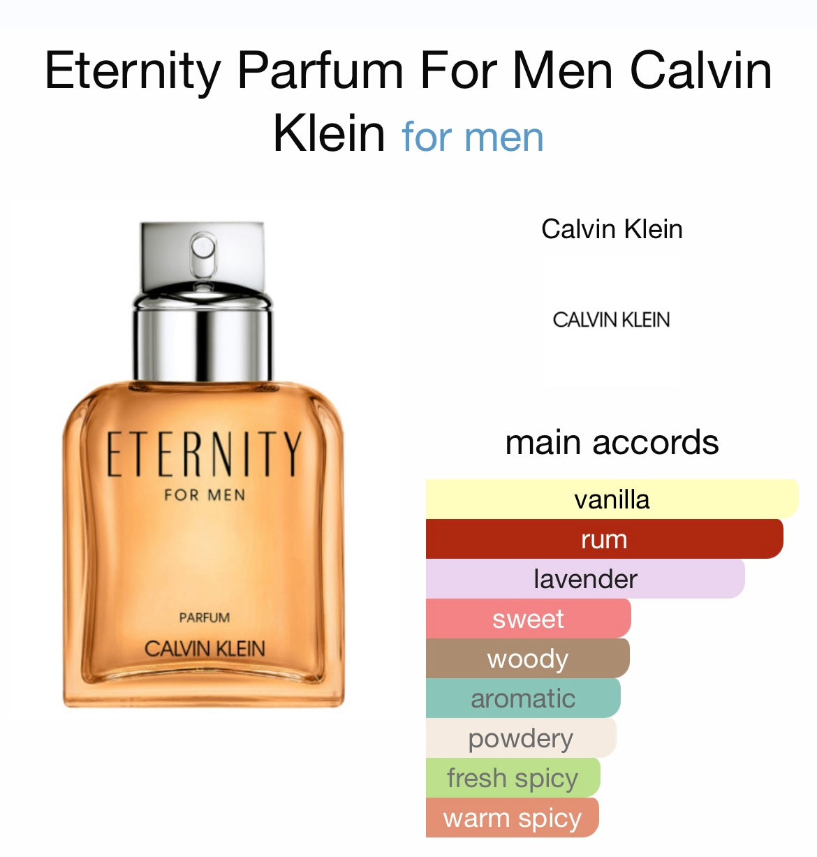 Eternity Parfum For Men by Calvin Klein
