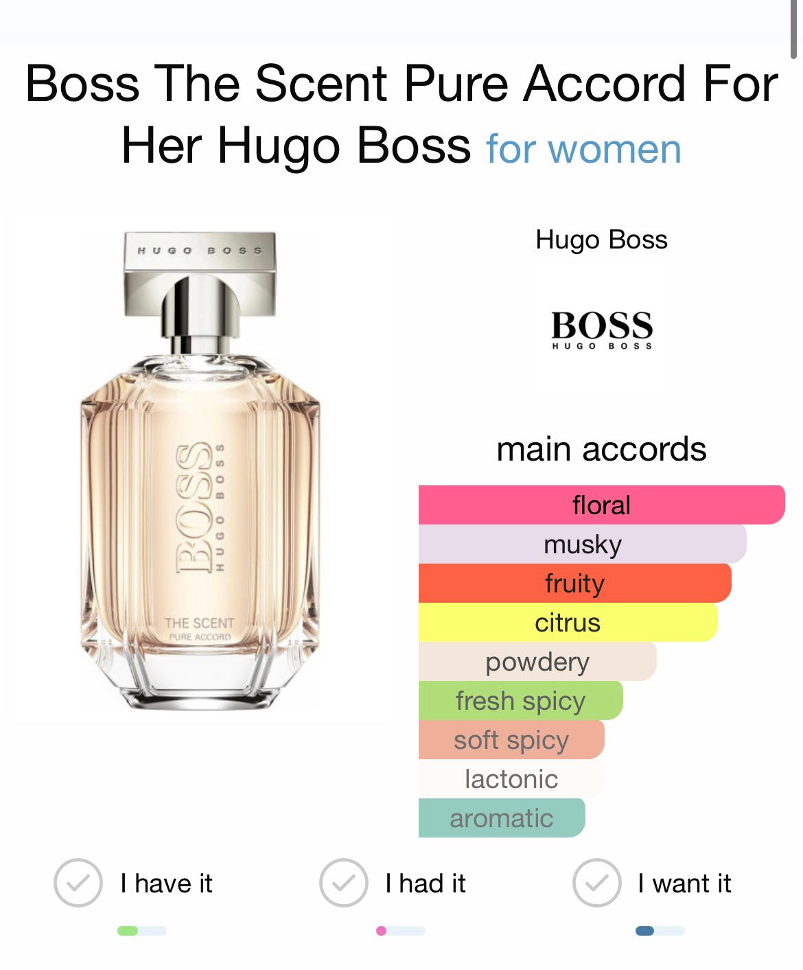 Boss The Scent Pure Accord