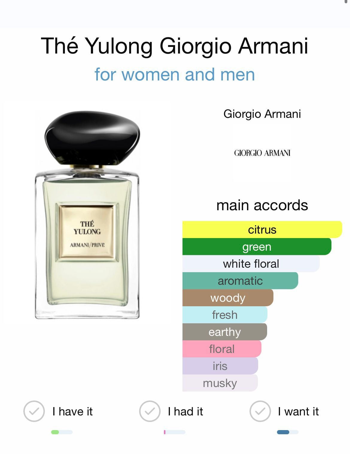 Thé Yulong by Giorgio Armani