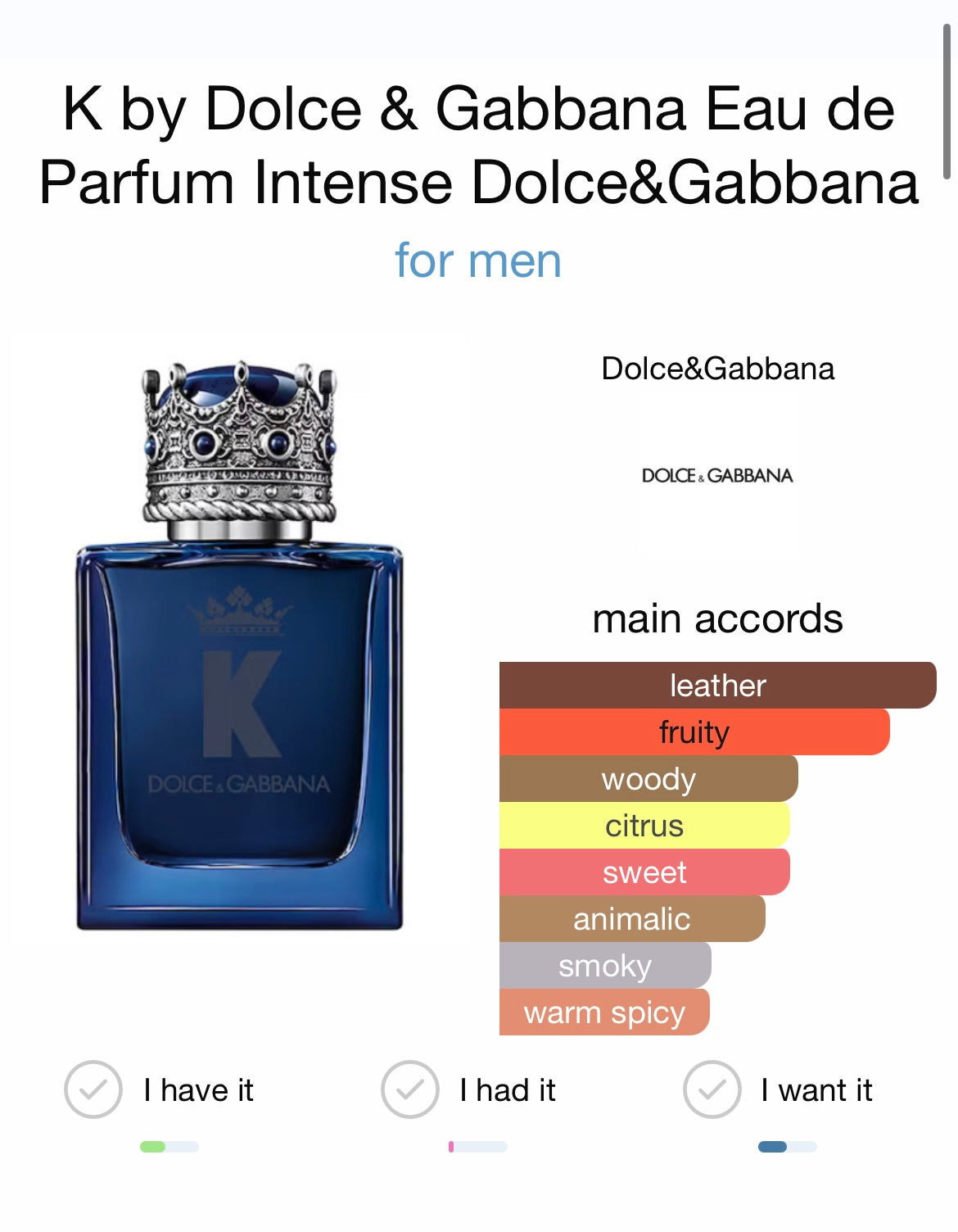 King EDP Intense by Dolce & Gabbana
