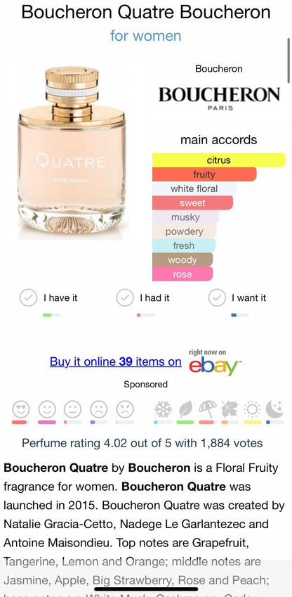 Quatre EDP Boucheron