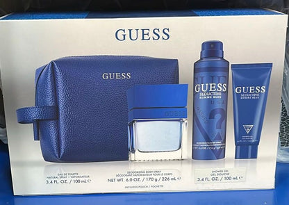 Guess Seductive Blue ( Perfume 100 ml + Deodorizing Body Spray 226 ml + Shower Gel 100 ml + Pouch )