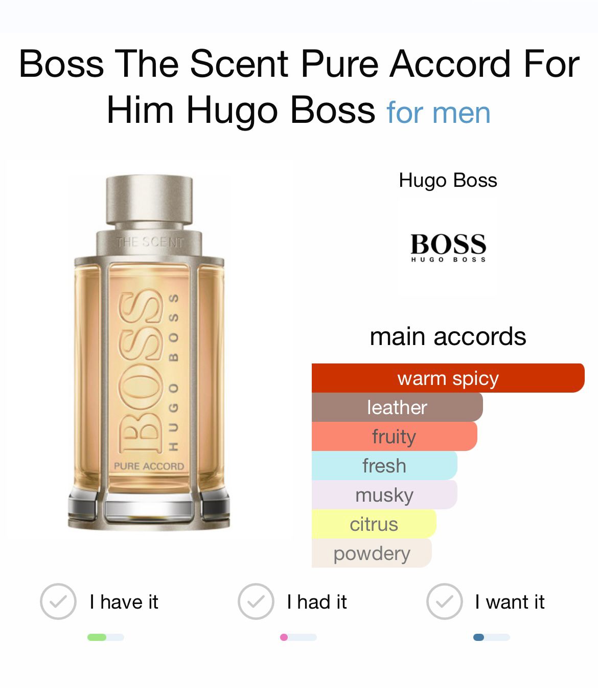 Boss The Scent Pure Accord